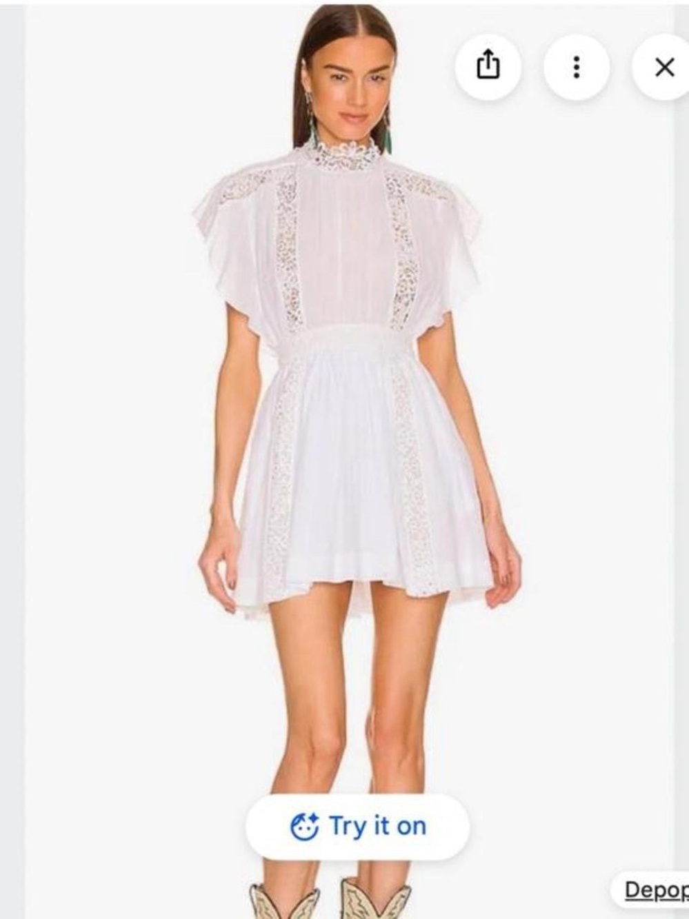 Isabel Marant “Gisele Lace Minidress” White, FR 34 (XS)